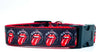 Rolling Stones dog collar Handmade adjustable buckle collar 1"wide or leash Rock Petcollarshandmade