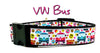 VW Bus dog collar handmade  adjustable buckle collar 1" or 5/8" wide or leash Petcollarshandmade