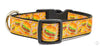 Hamburgers & Fries Dog collar handmade adjustable buckle collar 1" wide or leash - Petcollarshandmades