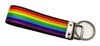 Rainbow Pride Key Fob Wristlet Keychain 1"wide Zipper pull Camera strap handmade - Petcollarshandmades
