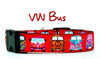 VW Bus dog collar handmade  adjustable buckle collar 1" or 5/8" wide or leash Petcollarshandmade