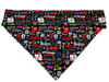 Rock N Roll Classic Dog Bandana Over the Collar dog bandana Dog collar bandana Petcollarshandmade