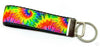 Tie Dye Key Fob Wristlet Keychain 1"wide Zipper pull Camera strap handmade Petcollarshandmade