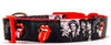 Rolling Stones dog collar Handmade adjustable buckle 1"or 5/8"wide or leash Rock Petcollarshandmade