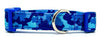 Blue Camo dog collar handmade adjustable buckle collar 5/8" wide or leash Petcollarshandmade