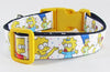 Simpsons dog collar Handmade adjustable buckle collar 1" wide or leash Petcollarshandmade