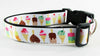 Ice Cream dog collar handmade adjustable buckle collar 1"wide or leash - Petcollarshandmades