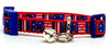 USA Flag cat or small dog collar 1/2" wide adjustable handmade bell or leash Petcollarshandmade