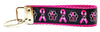Bark For A Cure Key Fob Wristlet Keychain 1"wide Zipper pull Camera strap - Petcollarshandmades