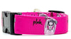 Pink dog collar Handmade adjustable buckle collar 1"wide or leash Pop Rock music Petcollarshandmade