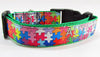 Autism Awareness dog collar handmade adjustable buckle 1 or 5/8" wide or leash Petcollarshandmade