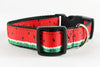 Watermelon dog collar handmade adjustable buckle collar 1" or 5/8"wide or leash Petcollarshandmade