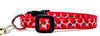 Strawberry cat or small dog collar 1/2" wide adjustable handmade bell or leash Petcollarshandmade