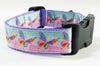 Butterflies dog collar,handmade, adjustable,buckle collar,1" wide, leash - Petcollarshandmades