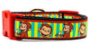 Curious George dog collar Handmade adjustable buckle 1"or 5/8" wide or leash Petcollarshandmade