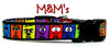 M & M's candy dog collar handmade adjustable buckle  1" or 5/8" wide or leash Petcollarshandmade
