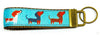 Dachshunds Key Fob Wristlet Keychain 1"wide Zipper pull Camera strap handmade - Petcollarshandmades
