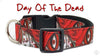 Day Of The Dead dog collar handmade adjustable buckle collar 1"wide or leash - Petcollarshandmades