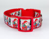 Christmas dog collar handmade adjustable buckle 1" or 5/8" wide or leash Petcollarshandmade