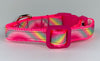 Rainbow cat & small dog collar 1/2" wide adjustable buckle handmade bell leash - Petcollarshandmades