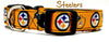 Steelers dog collar handmade adjustable buckle football 1" or 5/8" wide or leash Petcollarshandmade