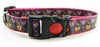 Rainbow Hearts dog collar handmade adjustable buckle collar 1" wide leash fabric - Petcollarshandmades