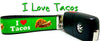 I Love Tacos Key Fob Wristlet Keychain 1"wide Zipper pull Camera strap handmade - Petcollarshandmades