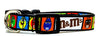 M&M's candy dog collar handmade adjustable buckle collar 5/8" wide or leash Petcollarshandmade