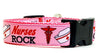 Nurses Rock dog collar handmade adjustable buckle collar 1" wide or leash - Petcollarshandmades