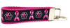 Bark For A Cure Key Fob Wristlet Keychain 1"wide Zipper pull Camera strap - Petcollarshandmades