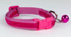 Pink Velvet cat & small dog collar 1/2" wide adjustable handmade bell leash - Petcollarshandmades