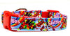 Skittles dog collar handmade adjustable buckle collar 5/8" wide or leash Petcollarshandmade
