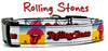 Rolling Stones dog collar Rock N Roll handmade adjustable buckle 1"or 5/8"wide Petcollarshandmade