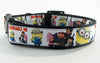 Minions dog collar handmade adjustable buckle collar 1" wide or leash fabric - Petcollarshandmades