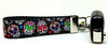 Sugar Skulls Key Fob Wristlet Keychain 1"wide Zipper pull Camera strap handmade - Petcollarshandmades