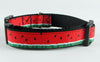 Watermelon dog collar handmade adjustable buckle collar 1" or 5/8"wide or leash Petcollarshandmade