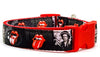 Rolling Stones dog collar Handmade adjustable buckle 1"or 5/8"wide or leash Rock Petcollarshandmade