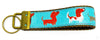 Dachshunds Key Fob Wristlet Keychain 1"wide Zipper pull Camera strap handmade - Petcollarshandmades