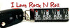 I Love Rock N Roll Key Fob Wristlet Keychain 11/4"wide Zipper pull Camera strap - Petcollarshandmades