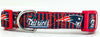 Patriots dog collar handmade adjustable buckle 5/8" wide or leash football Petcollarshandmade