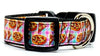 Pizza Party dog collar handmade adjustable buckle collar 1"wide or leash - Petcollarshandmades