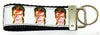 David Bowie Key Fob Wristlet Keychain 11/4"wide Zipper pull Camera strap - Petcollarshandmades