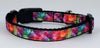 Kaleidoscope cat or small dog collar 1/2" wide adjustable handmade bell or leash Petcollarshandmade