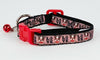 Boston Terrier cat or small dog collar 1/2" wide adjustable handmade bell leash - Petcollarshandmades