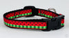 Watermelon cat or small dog collar 1/2" wide adjustable handmade bell or leash Petcollarshandmade