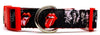 Rolling Stones dog collar Handmade adjustable buckle 1"or 5/8"wide or leash Rock Petcollarshandmade