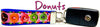 Donuts Key Fob Wristlet Keychain 1"wide Zipper pull Camera strap handmade Petcollarshandmade