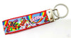 Skittles Key Fob Wristlet Keychain 1"wide Zipper pull Camera strap snack food - Petcollarshandmades