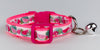 Watermelon cat or small dog collar 1/2" wide adjustable handmade bell or leash Petcollarshandmade