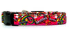 Skittles dog collar handmade adjustable buckle collar 5/8" wide or leash pink Petcollarshandmade